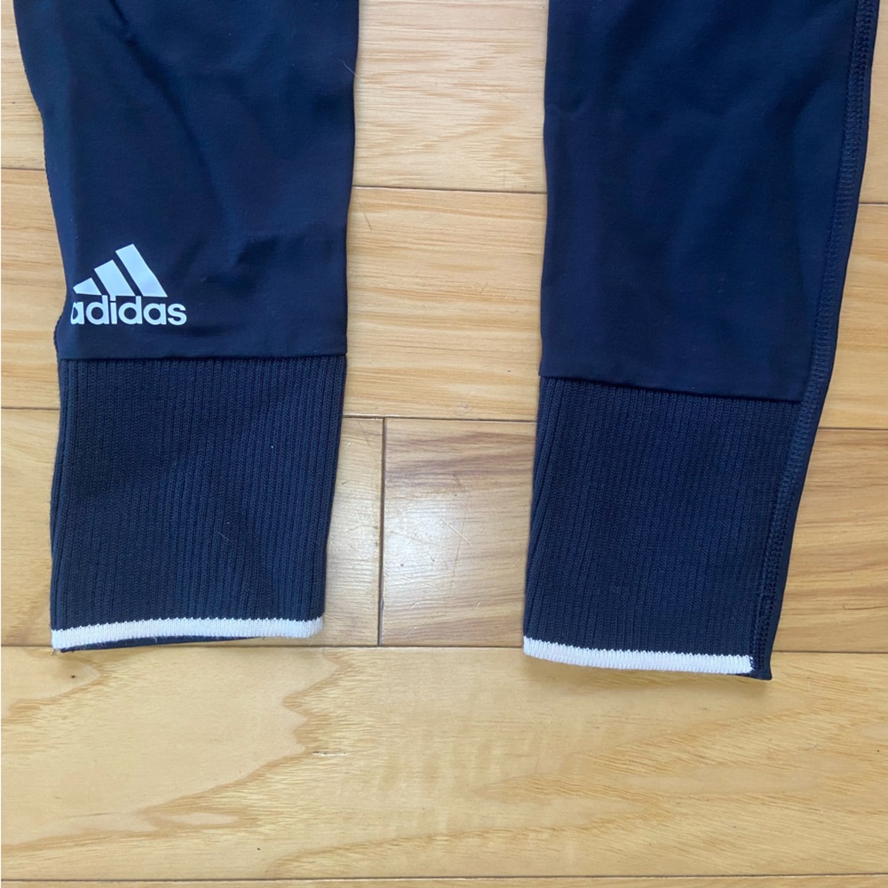 Women’s Adidas Joggers Sz XXS Black High Rise‎ Cuffed Pants - Picture 3 of 9
